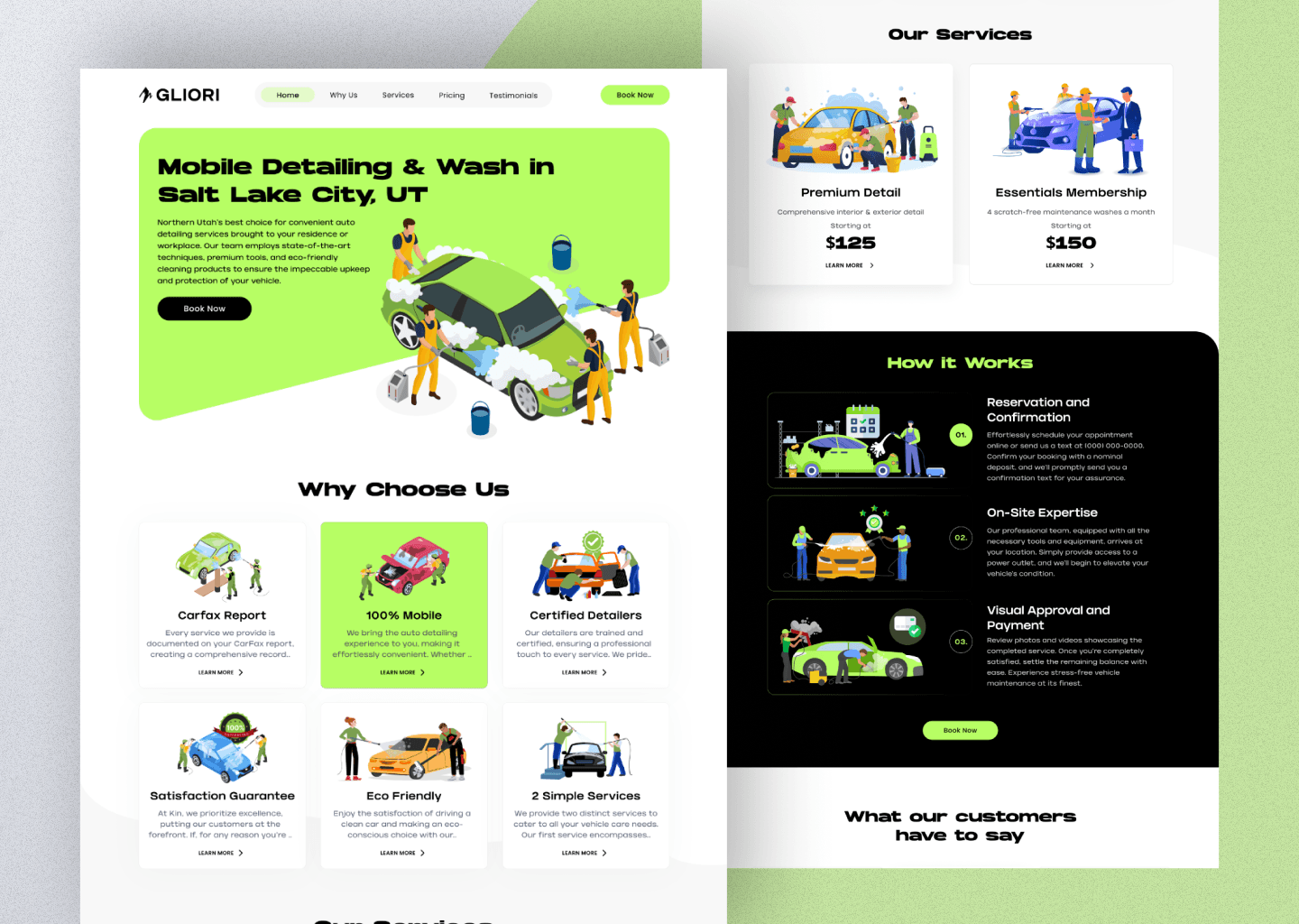 Car Wash Landing page